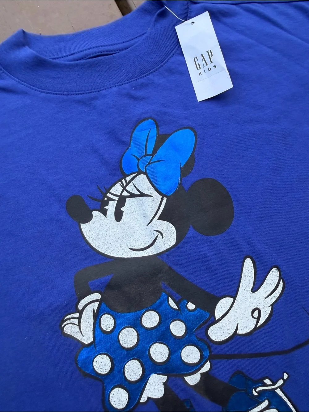 New with tag Blue GAP Disney Minnie Mouse Kids Long-Sleeve Top - Size XS (4/5)